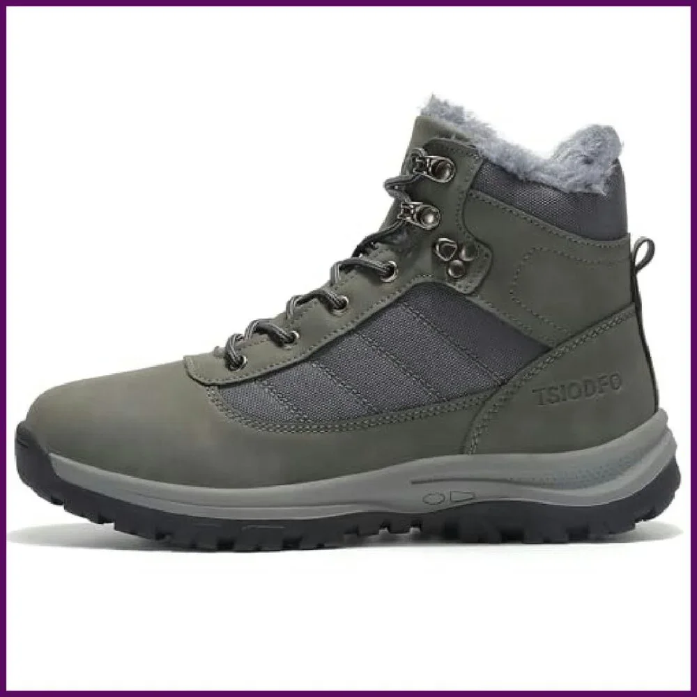 Men's Olive Green Insulated Hiking Boots